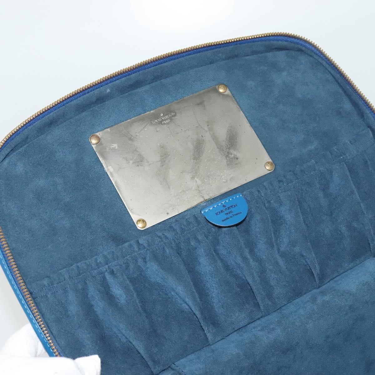 Louis Vuitton Nice, Blue, Leather, handbag