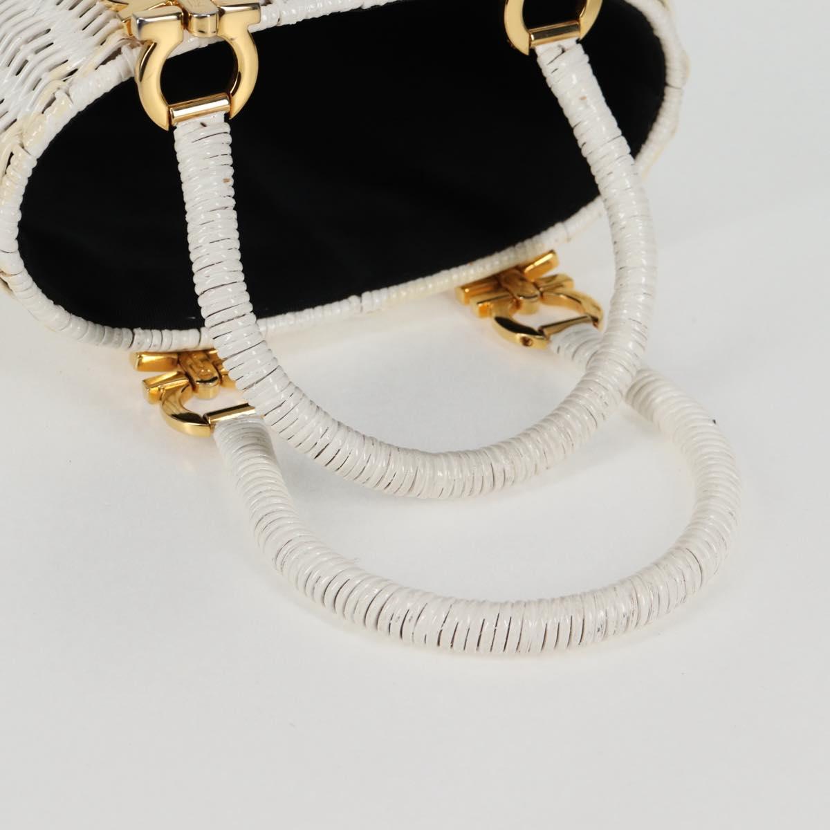 Salvatore Ferragamo Gancini, White, Leather, handbag