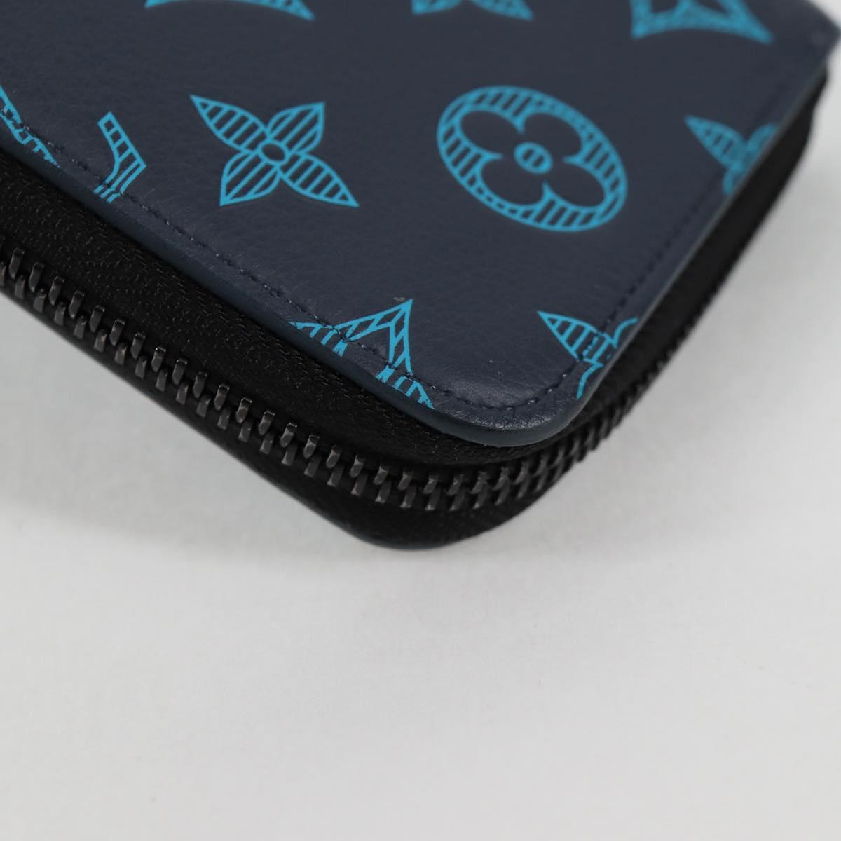 Louis Vuitton Zippy Wallet Vertical, Navy, Leather, wallet