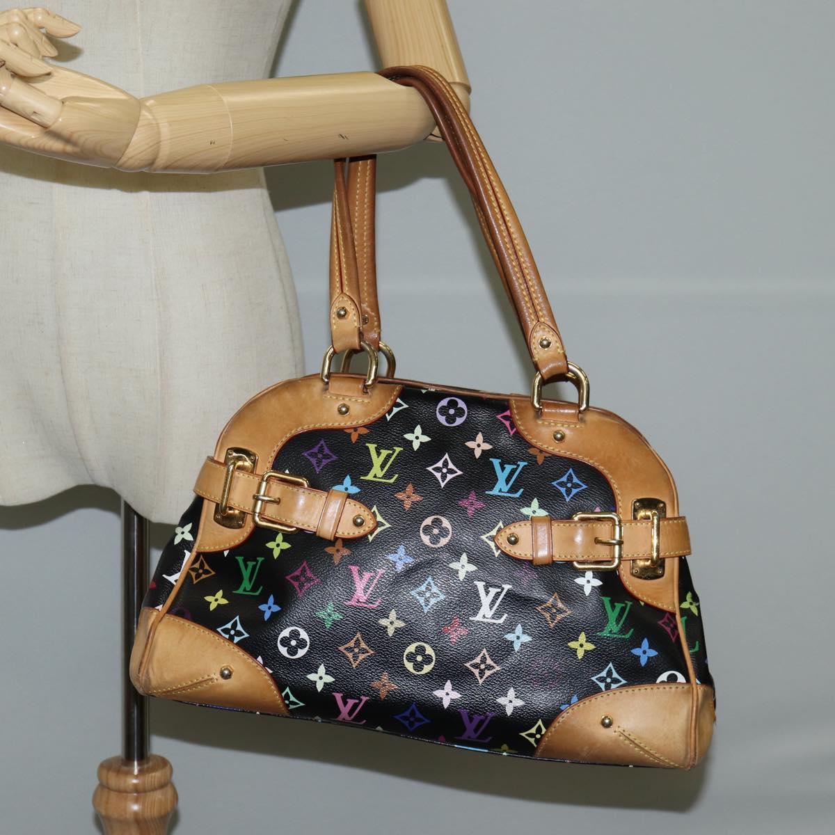 Louis Vuitton Claudia, Black, Canvas, handbag