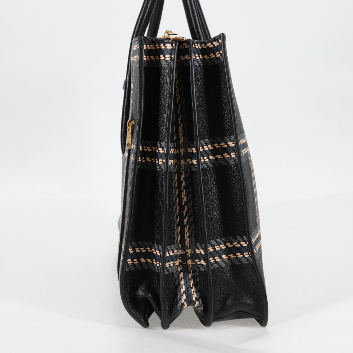 Miu Miu Madras, Black, Leather, tote