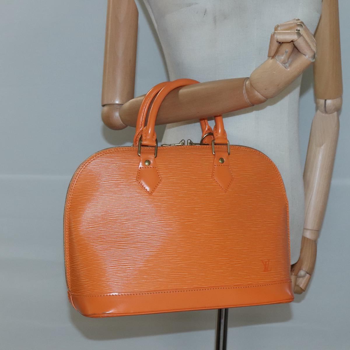 Louis Vuitton Alma, Orange, Leather, handbag