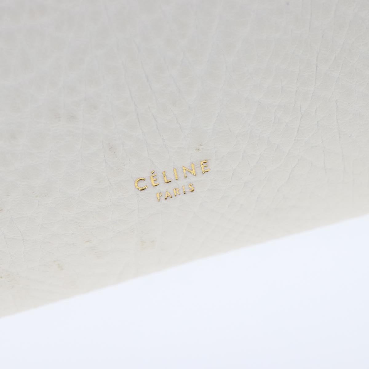 Céline Belt, White, Leather, handbag