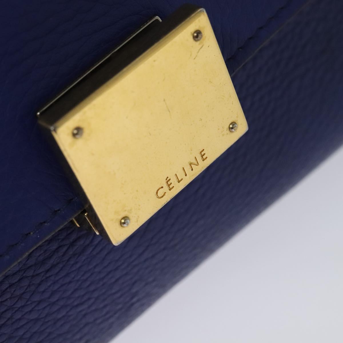 Céline Trapèze, Blue, Leather, handbag