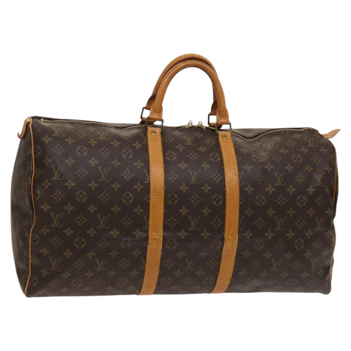 Louis Vuitton Keepall 55, Brown, Canvas, travel