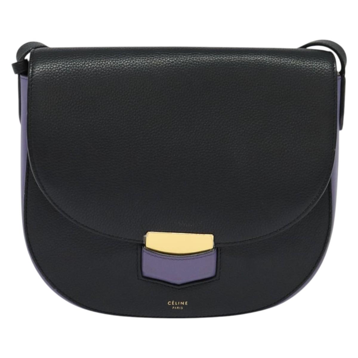 Céline, Black, Leather, shoulder