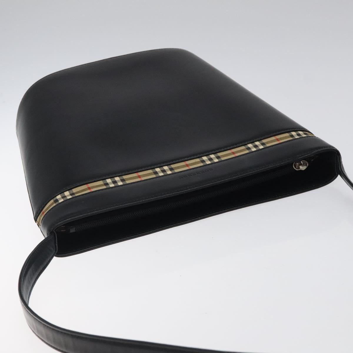 Burberry House Check, Black, Leather, shoulder