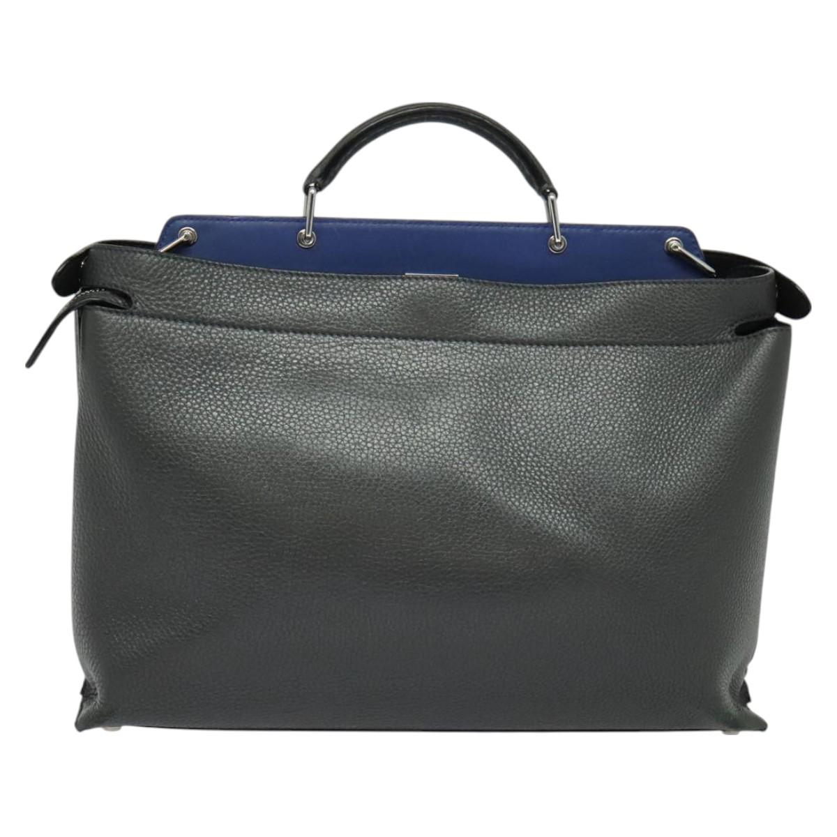 Fendi Peekaboo, Grey, Leather, handbag