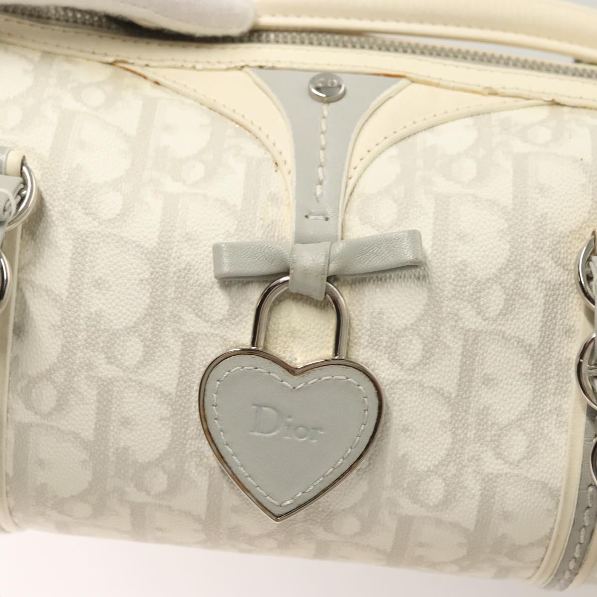 Dior Romantique, White, "CANVAS, LEATHER", handbag