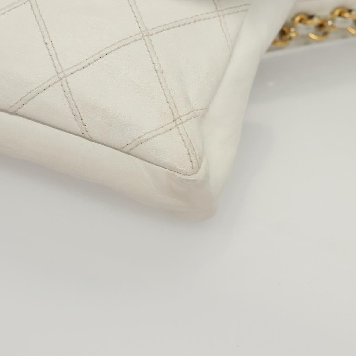 Chanel Cc, White, Leather, shoulder