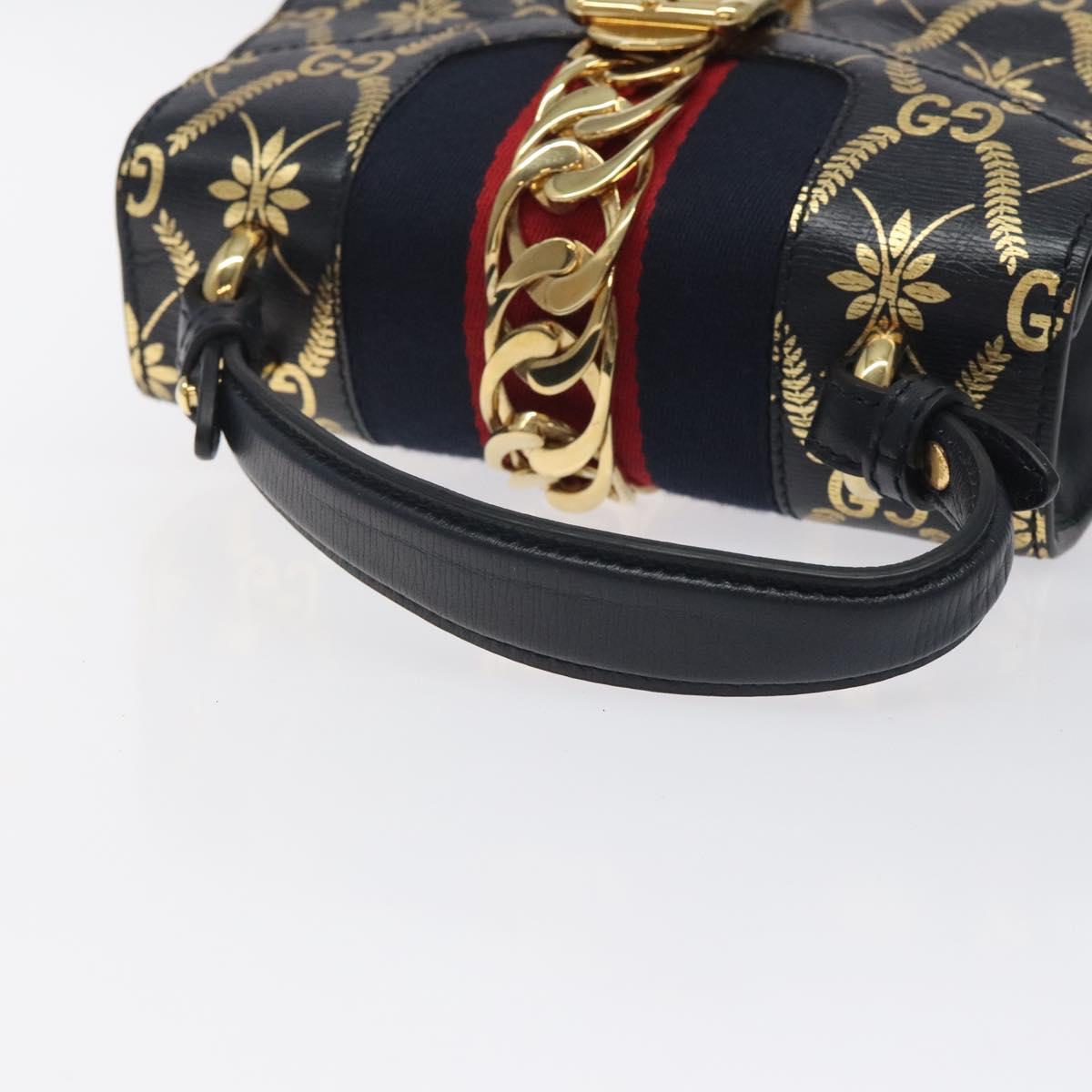 Gucci Sylvie, Navy, Leather, handbag