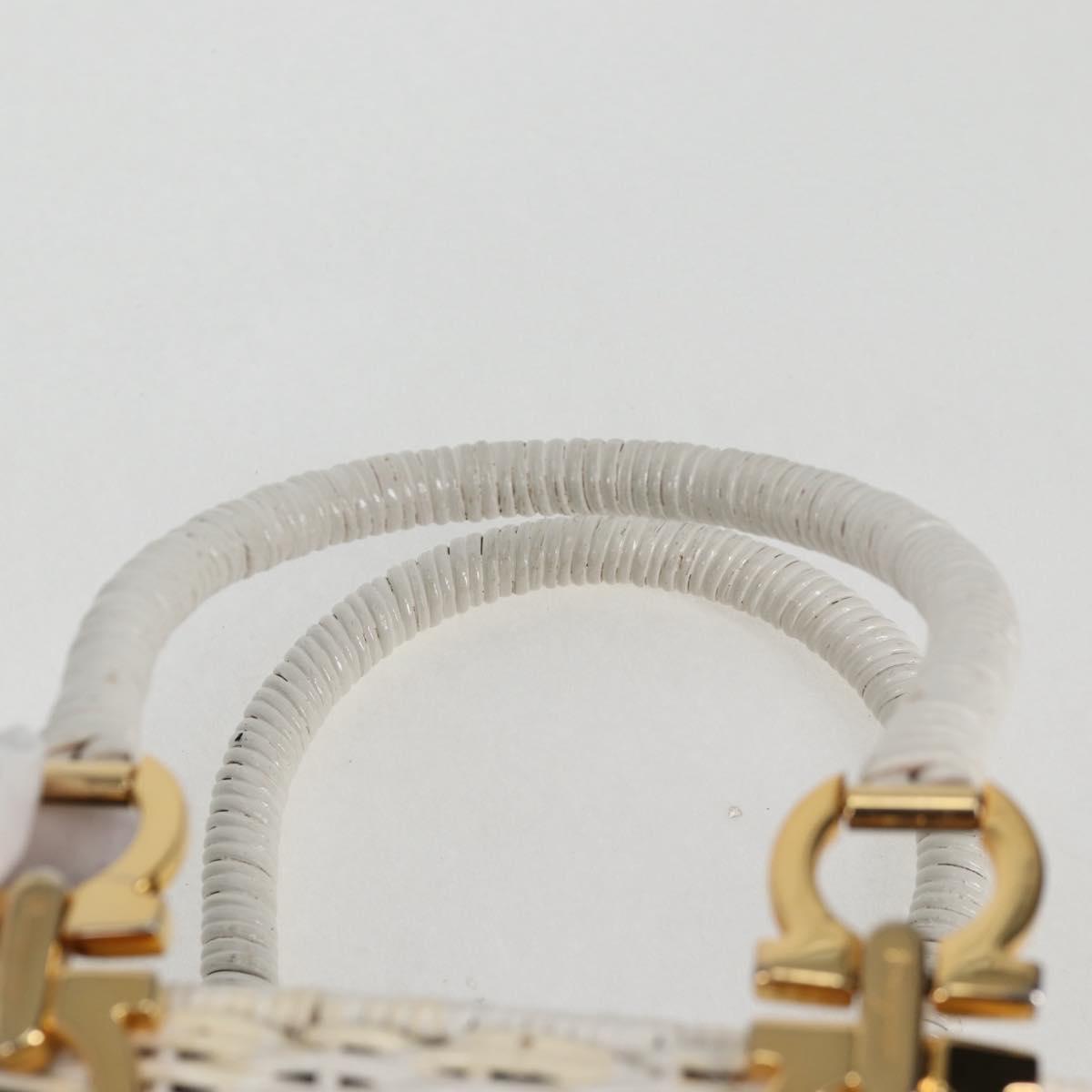 Salvatore Ferragamo Gancini, White, Leather, handbag