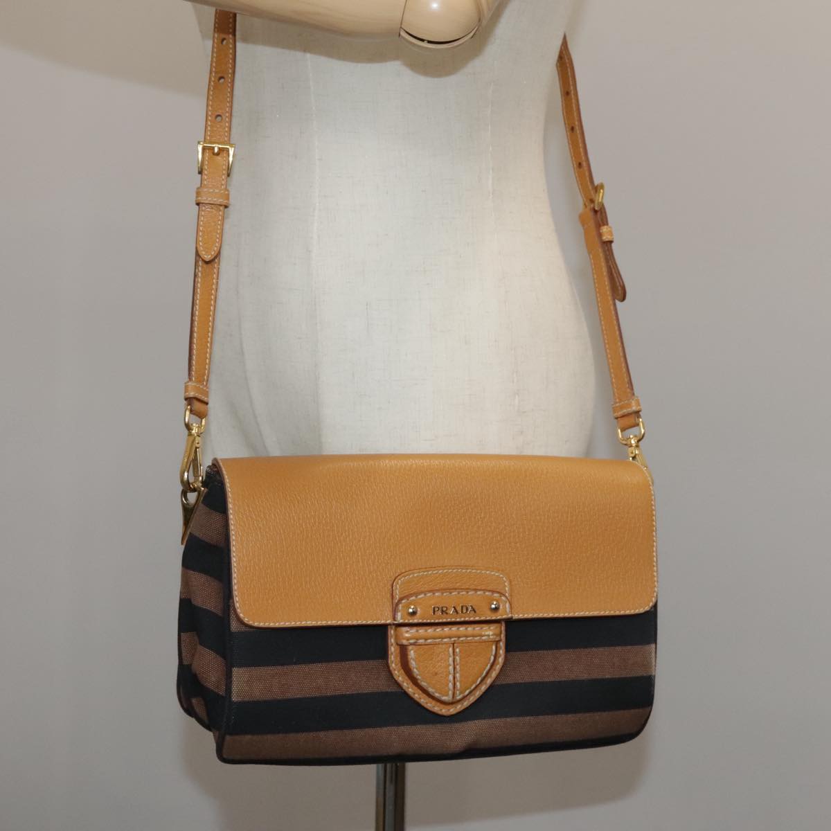 Prada Canapa, Multicolour, Canvas, shoulder