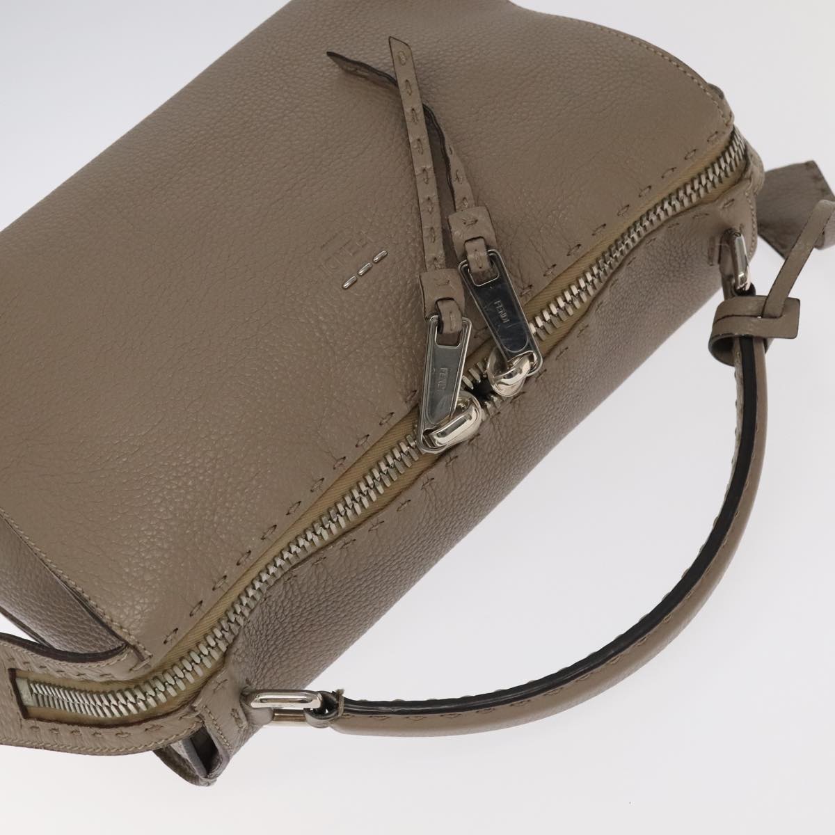 Fendi Lei Selleria, Beige, Leather, handbag