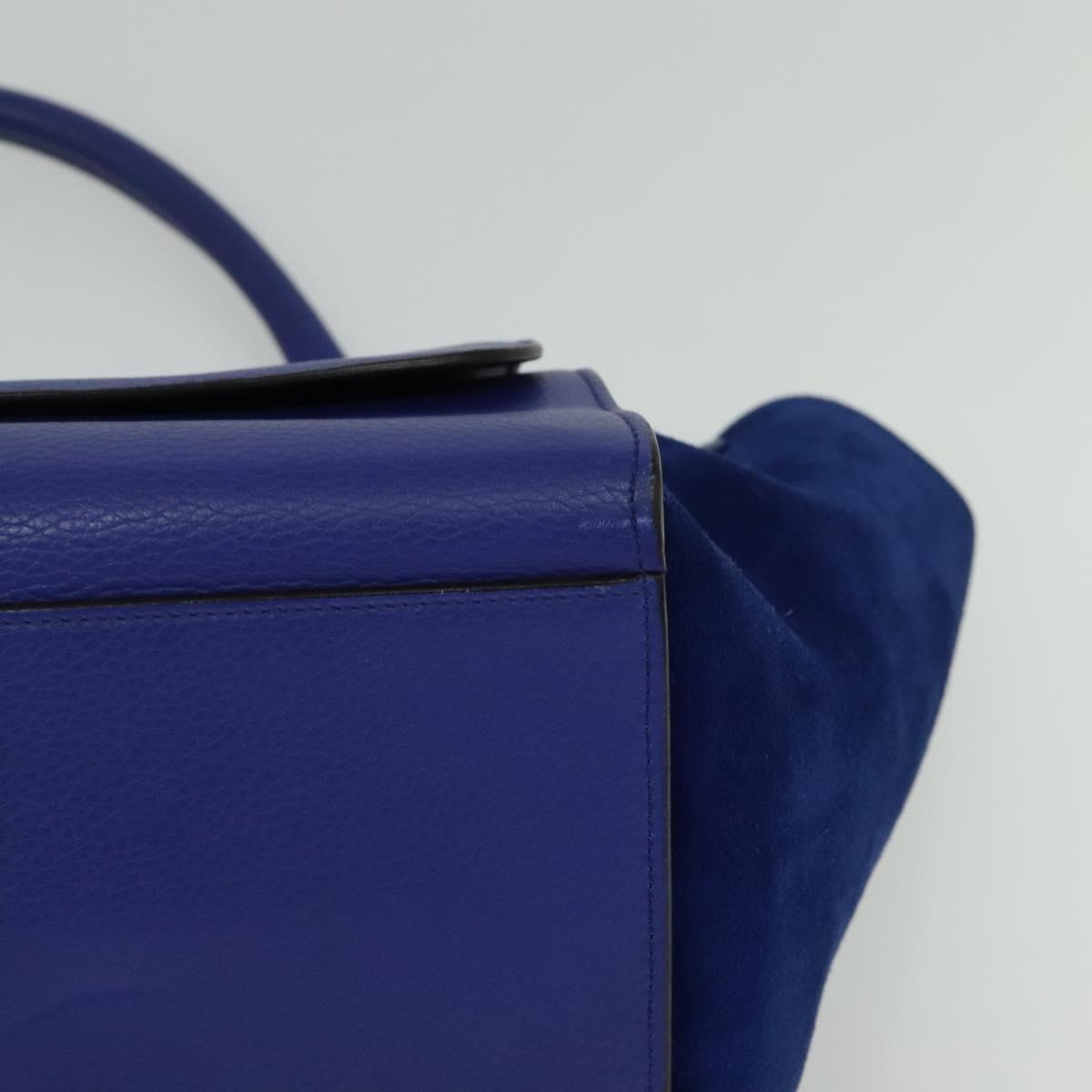 Céline Trapèze, Blue, Leather, handbag