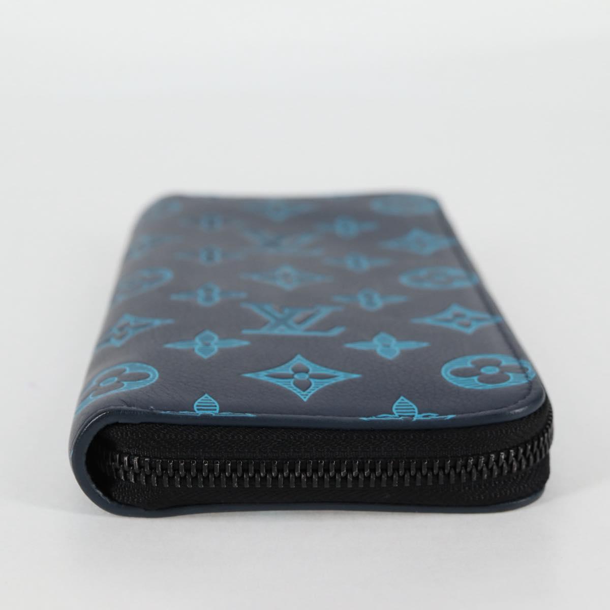 Louis Vuitton Zippy Wallet Vertical, Navy, Leather, wallet