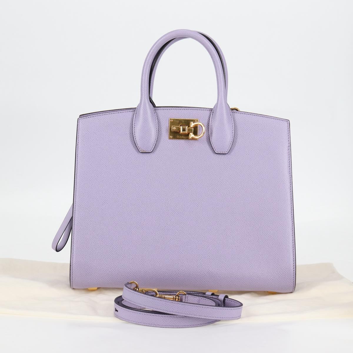 Salvatore Ferragamo Gancini, Purple, Leather, handbag