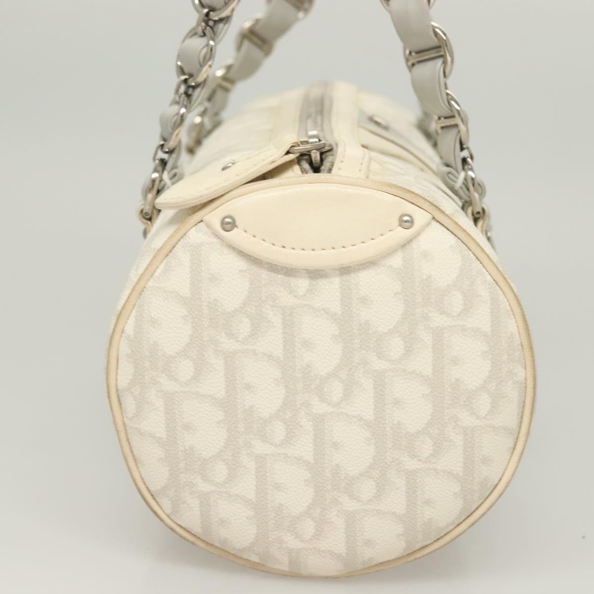 Dior Romantique, White, "CANVAS, LEATHER", handbag