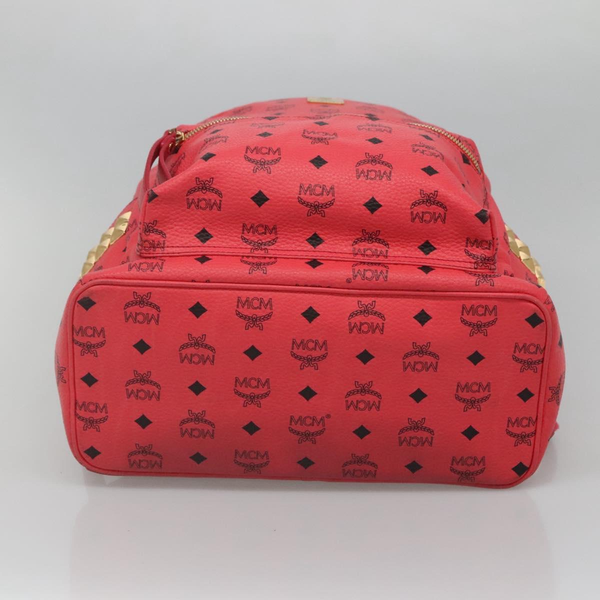 MCM Stark Visetos, Pink, Canvas, backpack