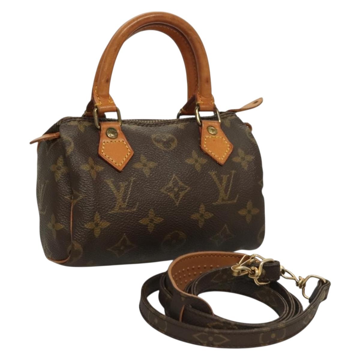 Louis Vuitton Mini speedy, Brown, "CANVAS, LEATHER", handbag