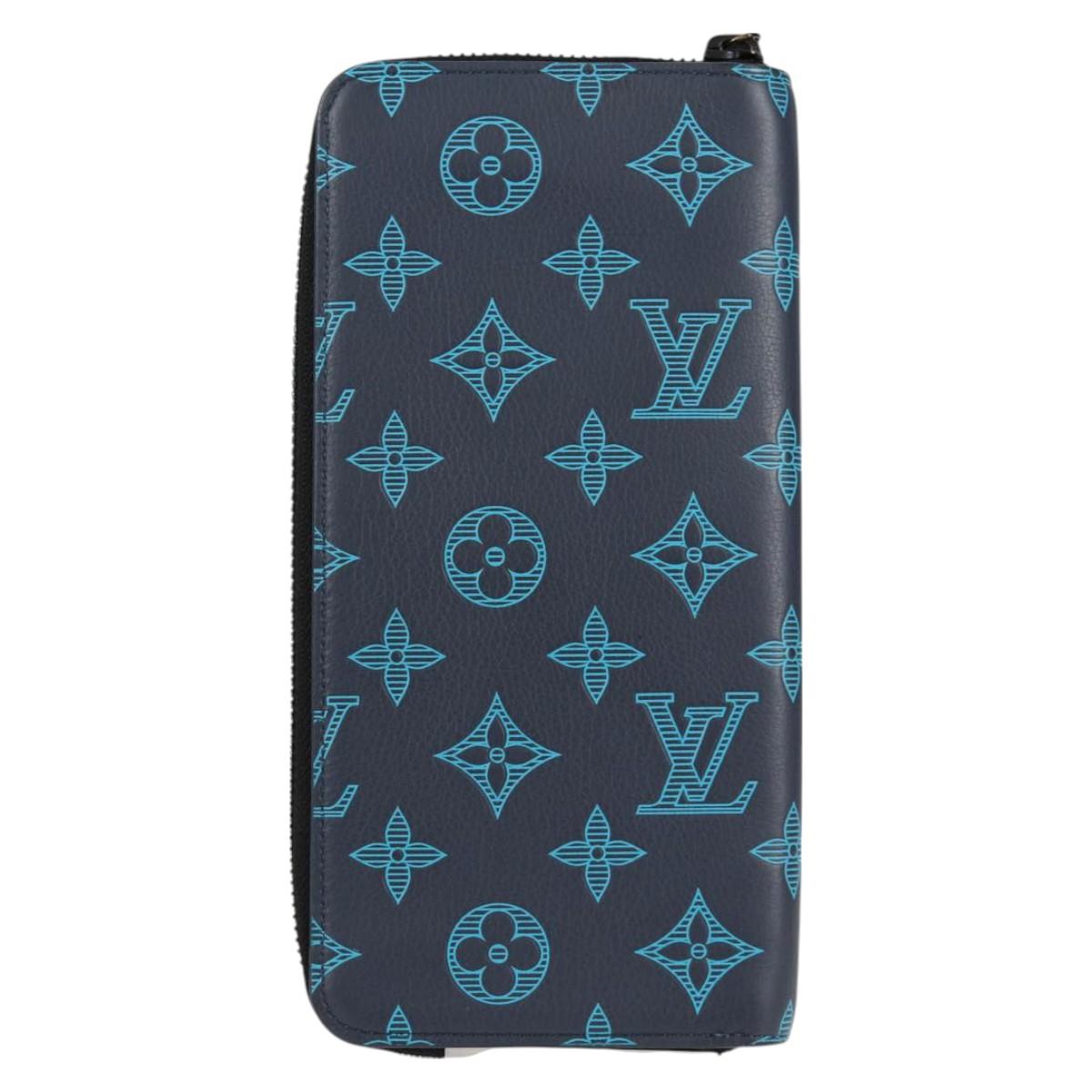 Louis Vuitton Zippy Wallet Vertical, Navy, Leather, wallet