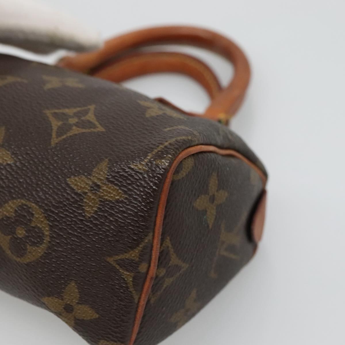 Louis Vuitton Nano Speedy, Brown, Canvas, handbag
