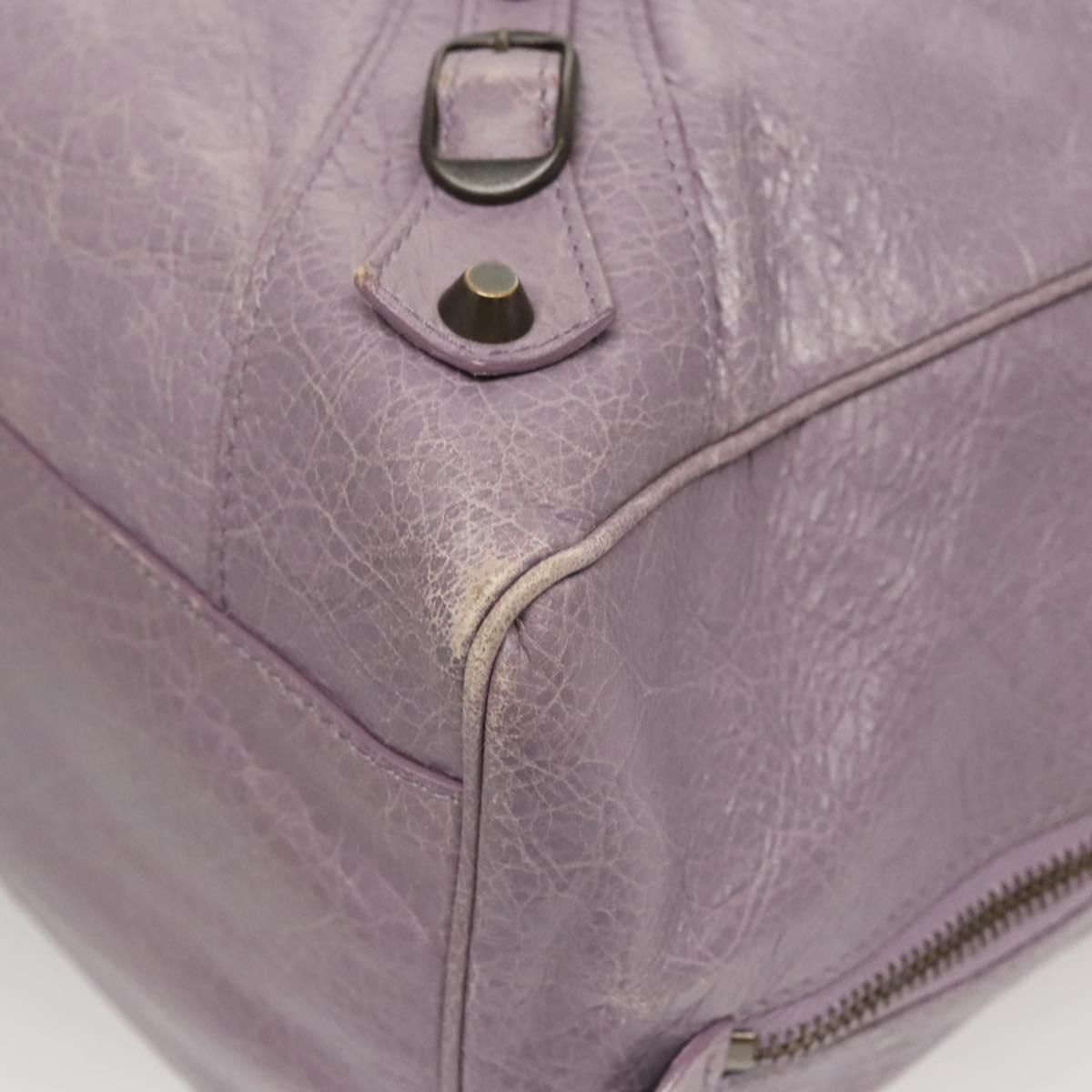 Balenciaga City, Purple, Leather, handbag