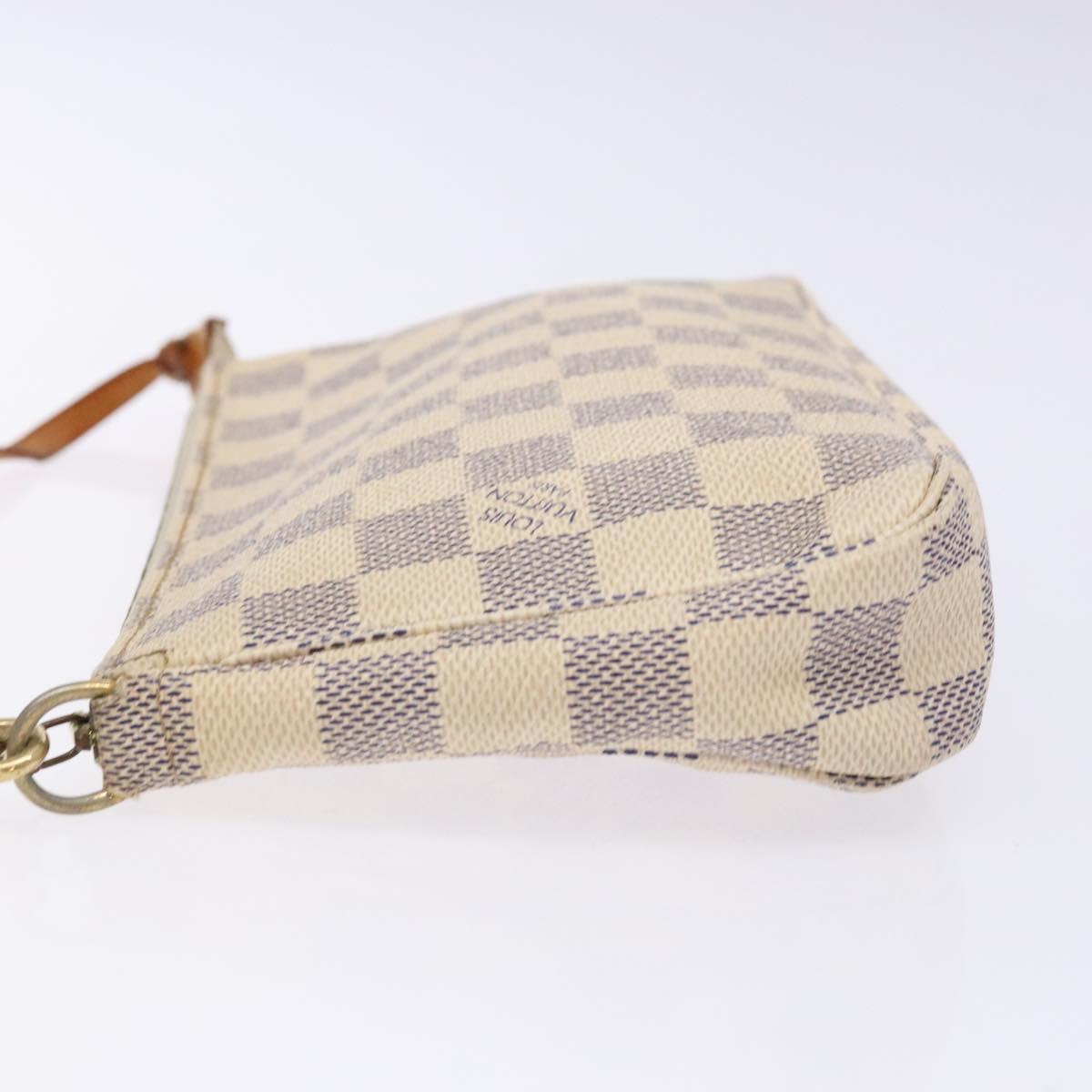 Louis Vuitton Pochette Accessoire, White, Canvas, clutch