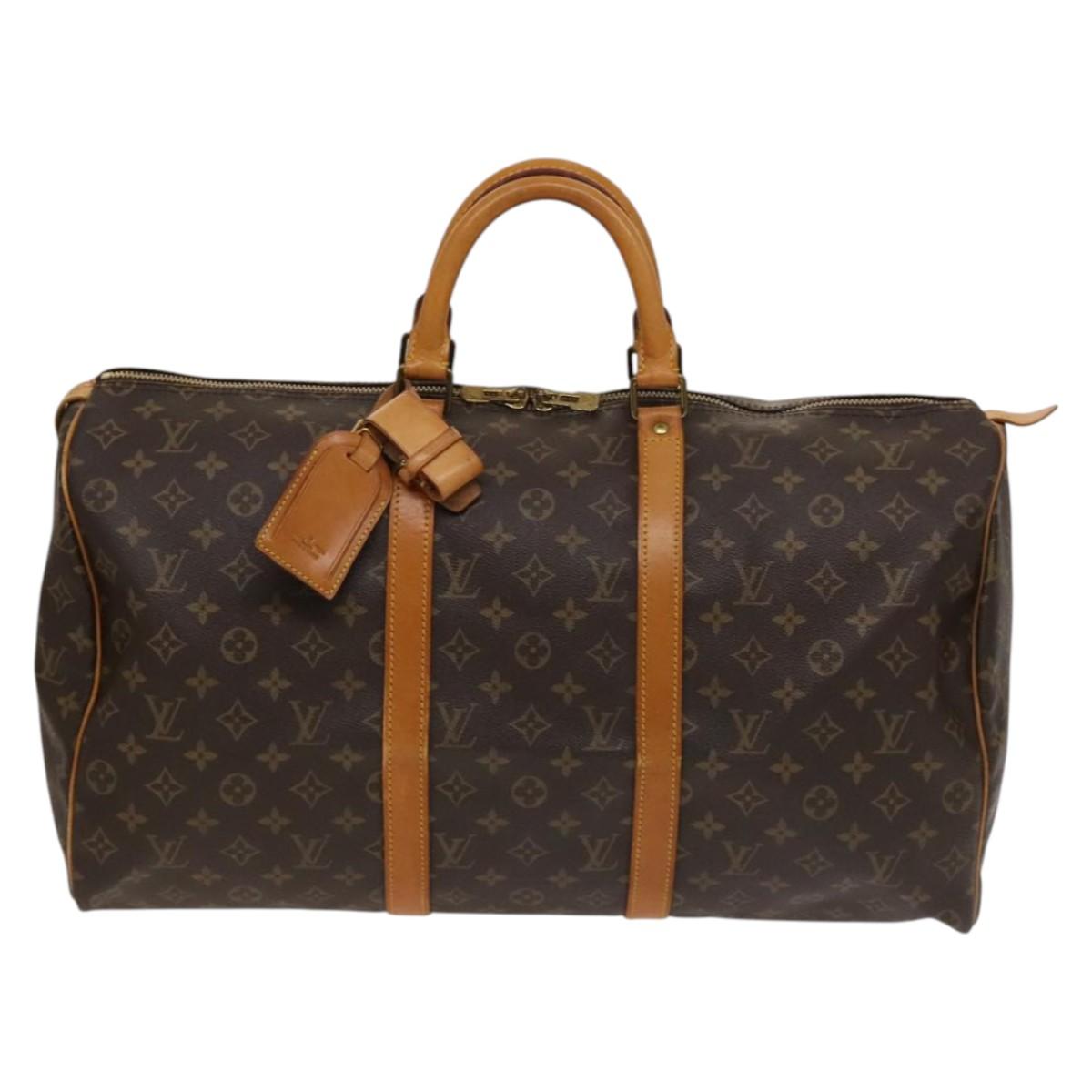 Louis Vuitton Keepall 50, Brown, Canvas, travel