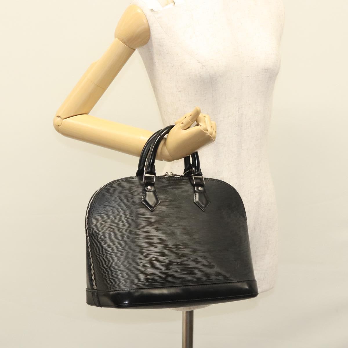 Louis Vuitton Alma, Black, Leather, handbag