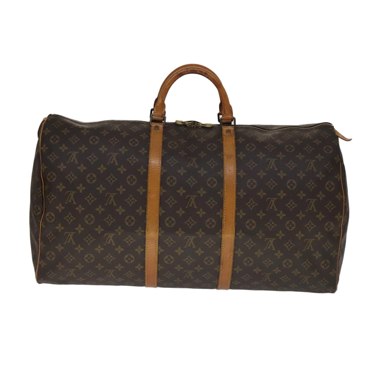 Louis Vuitton Keepall 60, Brown, Canvas, travel