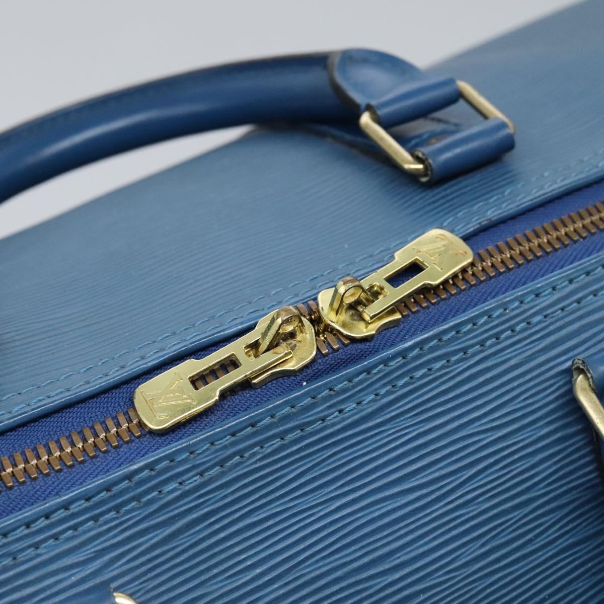 Louis Vuitton Keepall 55, Blue, Leather, travel