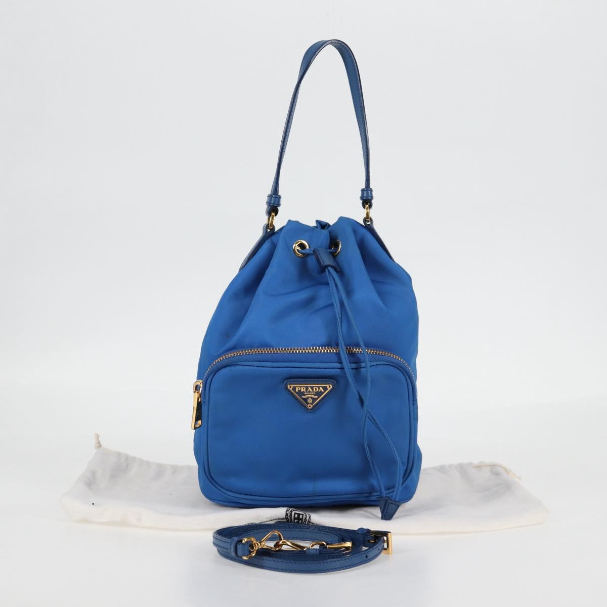 Prada Bucket bag, Blue, NYLON, handbag