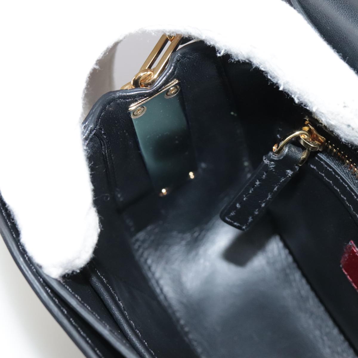Valentino Garavani, Black, Leather, shoulder