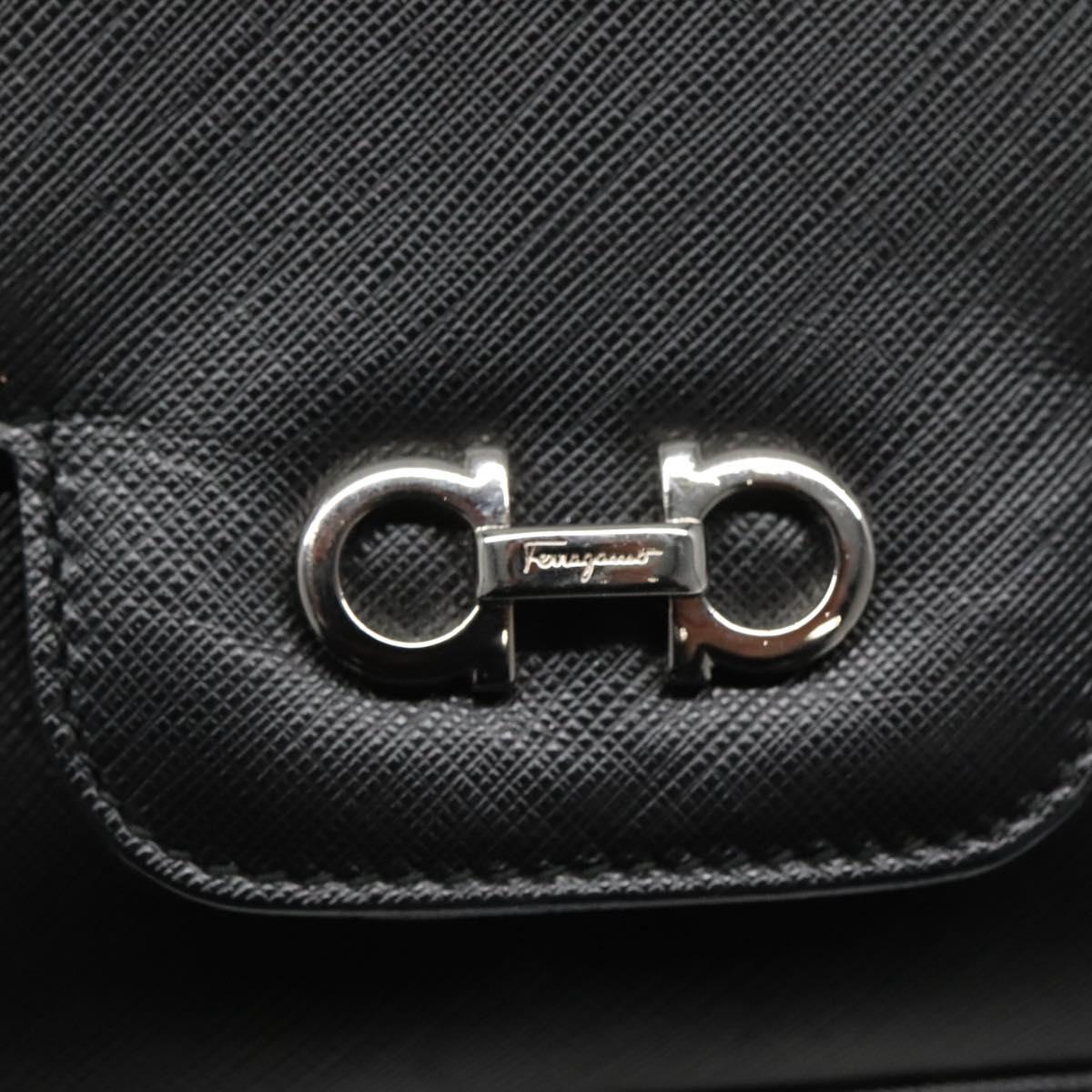 Salvatore Ferragamo Gancini, Black, Leather, shoulder