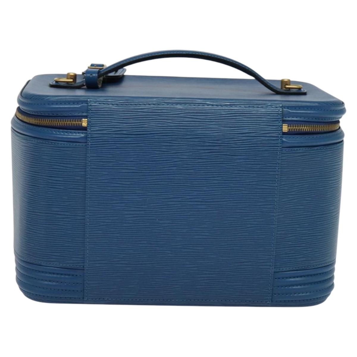 Louis Vuitton Nice, Blue, Leather, handbag