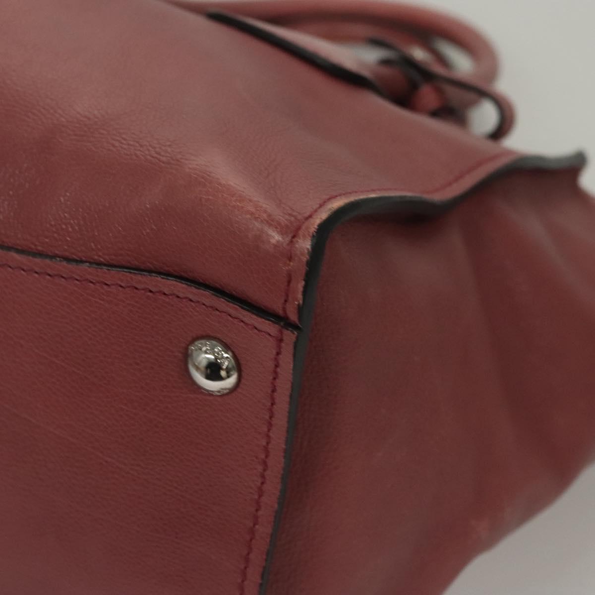 Prada Twin Pocket, Burgundy, Leather, handbag
