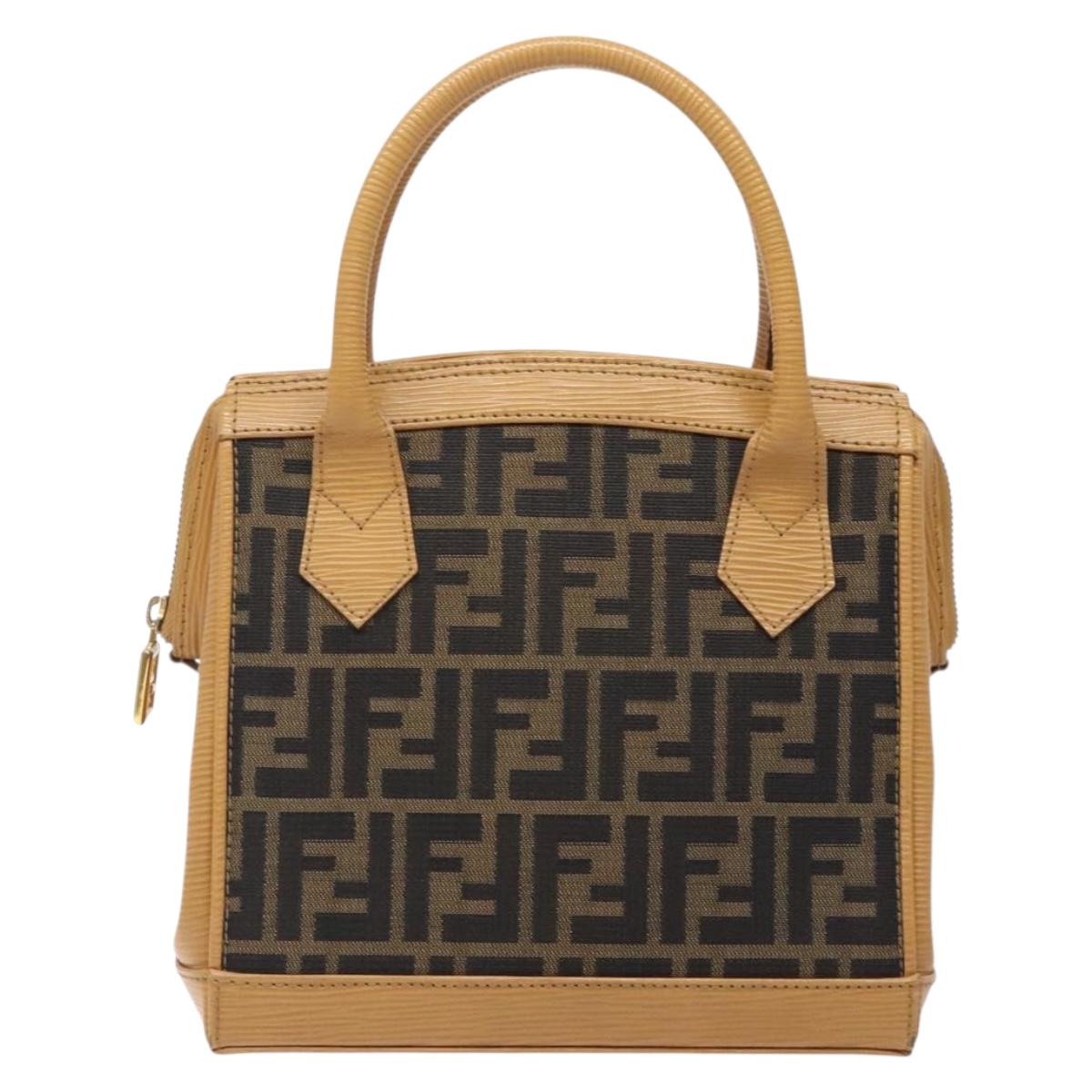 Fendi Zucchino, Black, "CANVAS, LEATHER", handbag