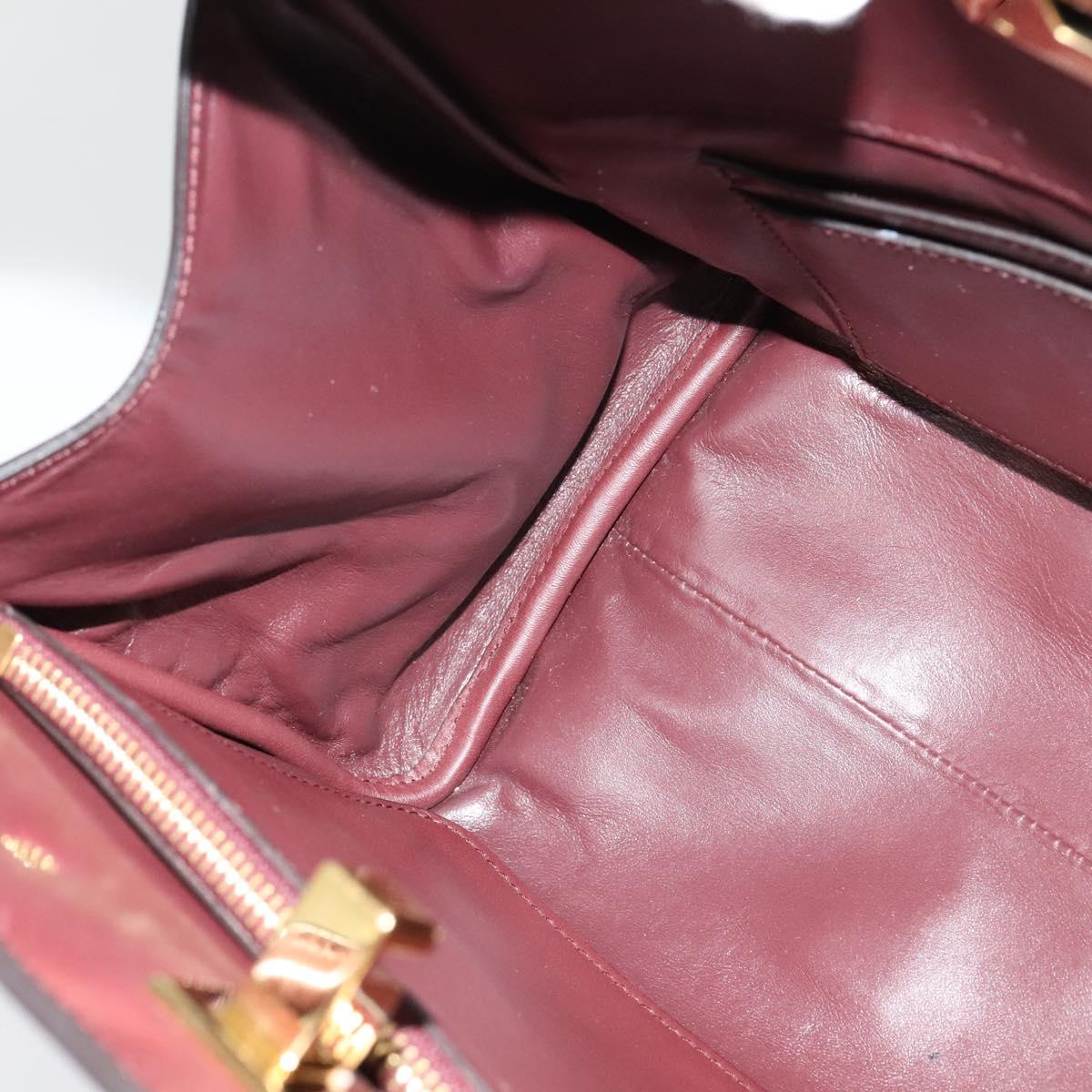Salvatore Ferragamo Studio, Burgundy, Leather, handbag