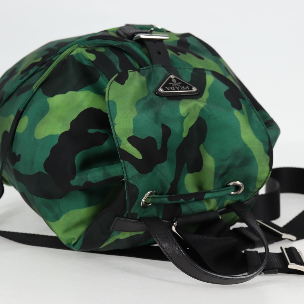 Prada, Green, NYLON, backpack