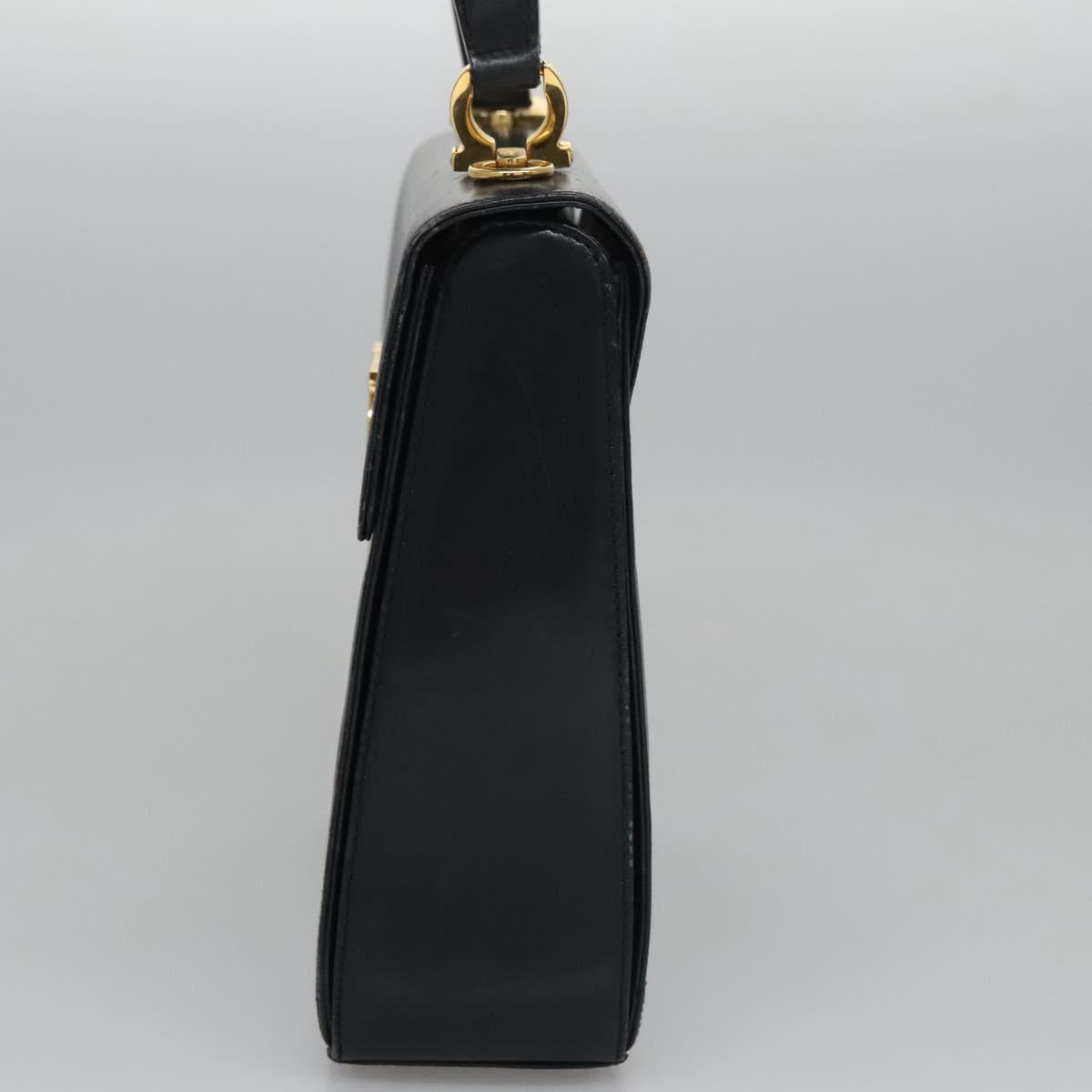 Salvatore Ferragamo Gancini, Black, Leather, handbag