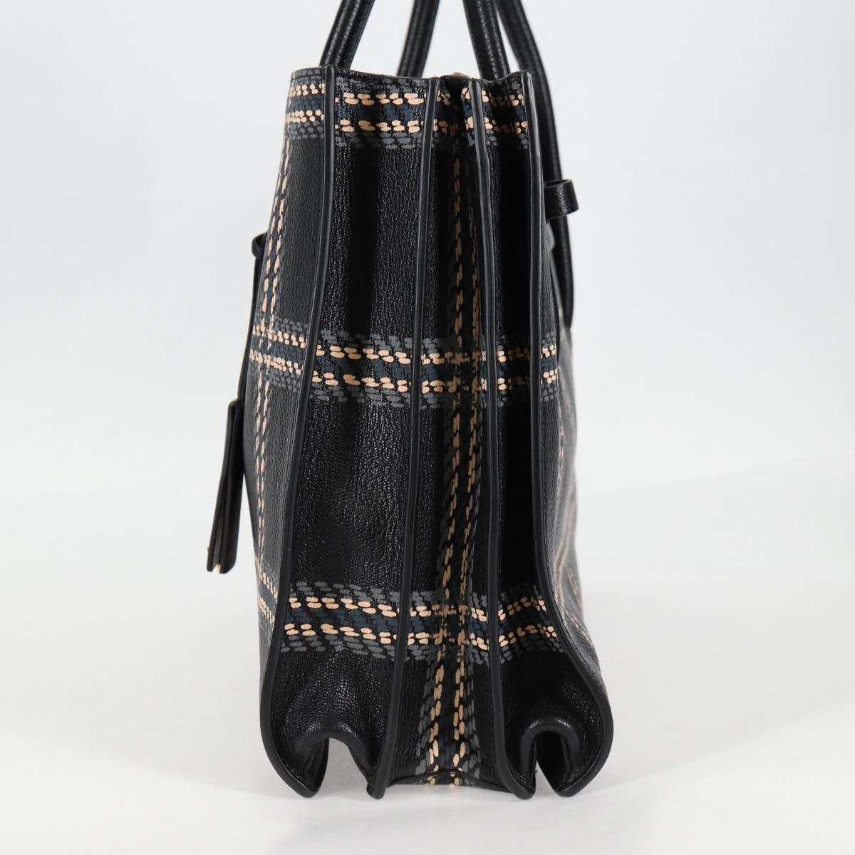 Miu Miu Madras, Black, Leather, tote