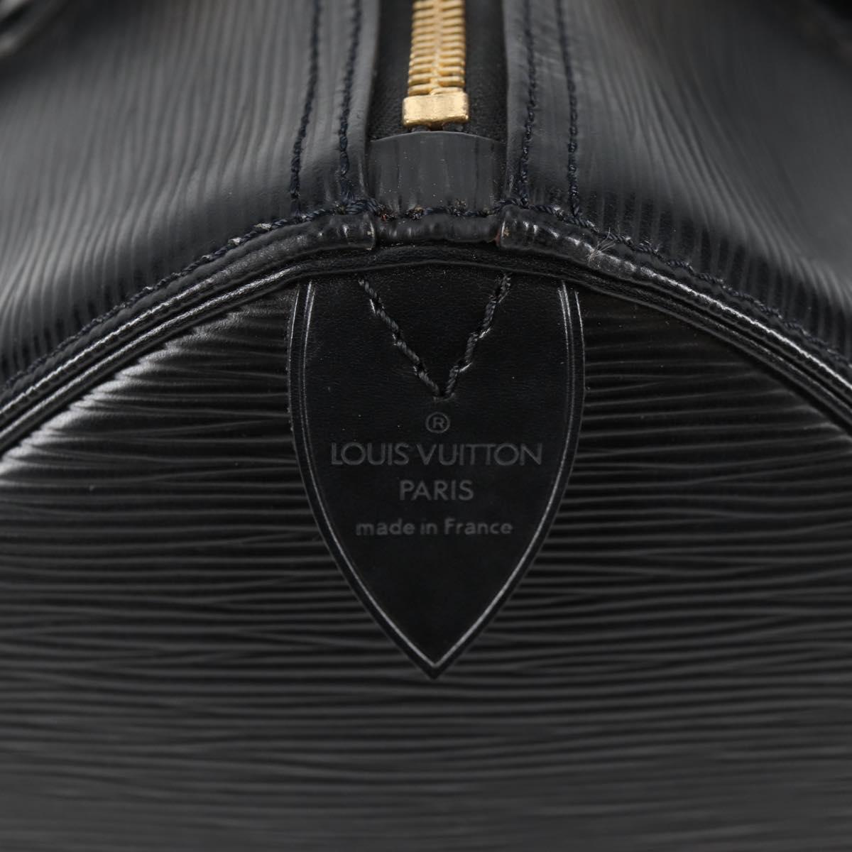 Louis Vuitton Speedy, Black, Leather, handbag