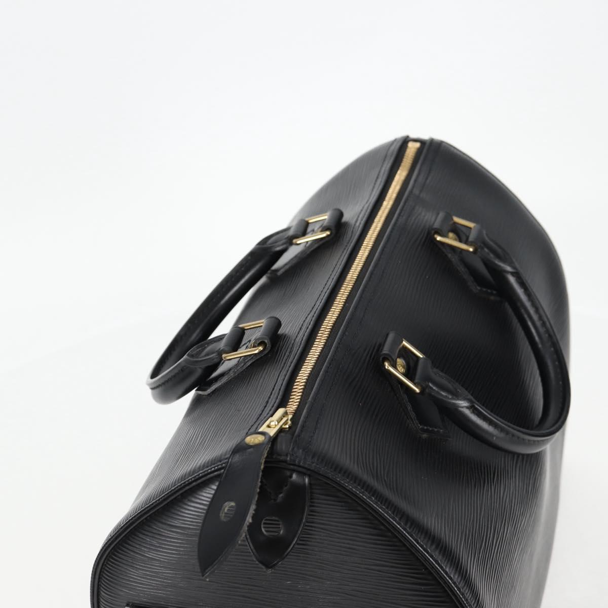 Louis Vuitton Speedy, Black, Leather, handbag