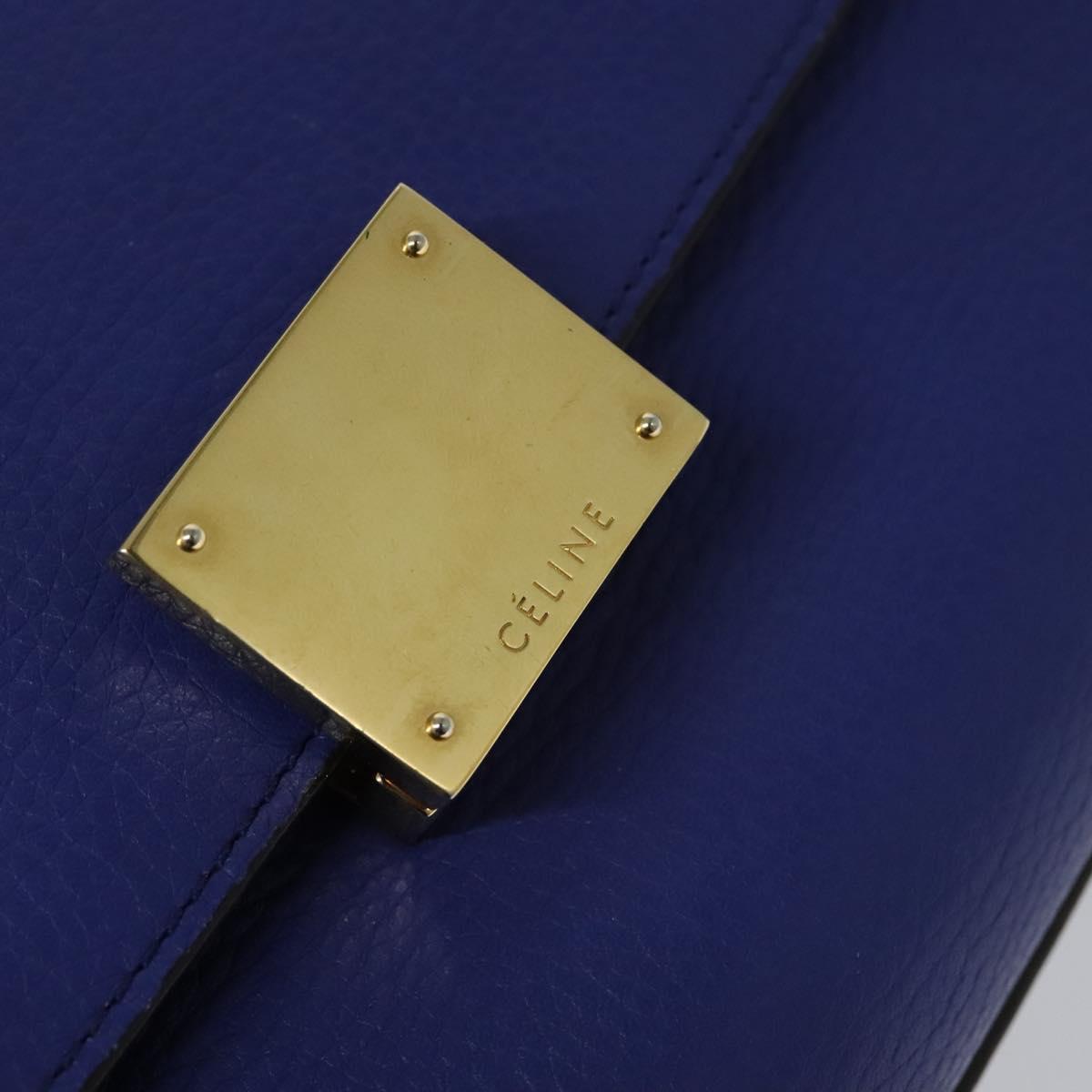 Céline Trapèze, Blue, Leather, handbag