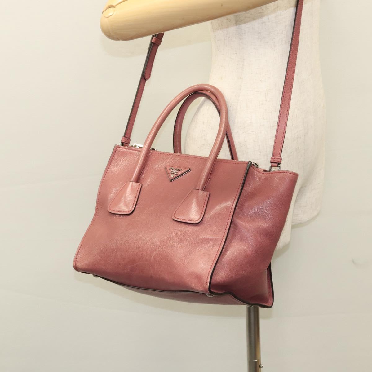 Prada Twin Pocket, Burgundy, Leather, handbag