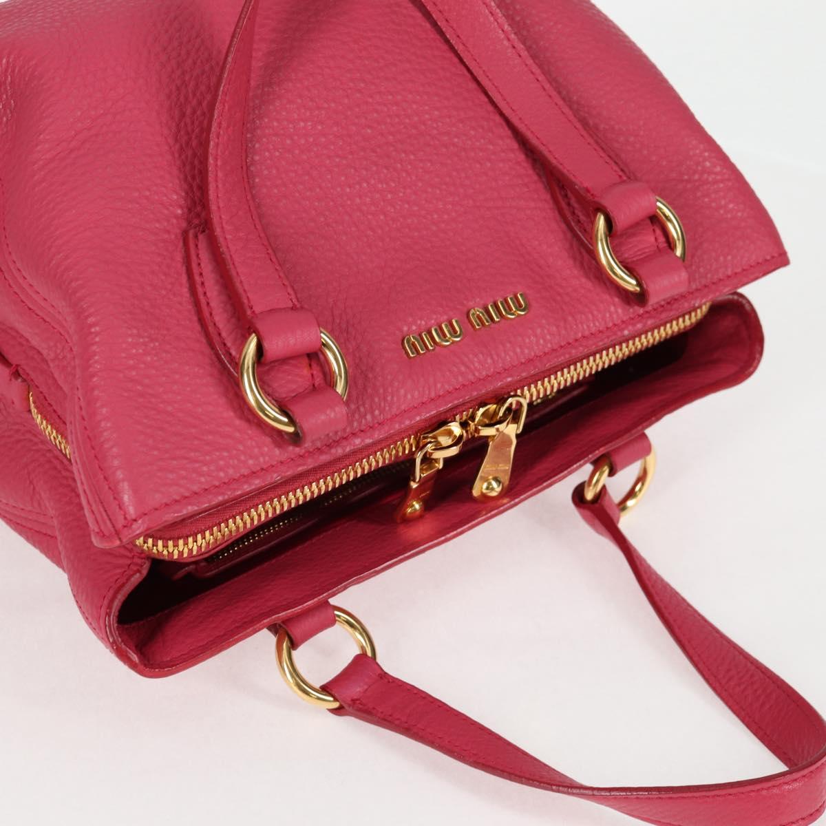 Miu Miu Vitello, Pink, Leather, tote