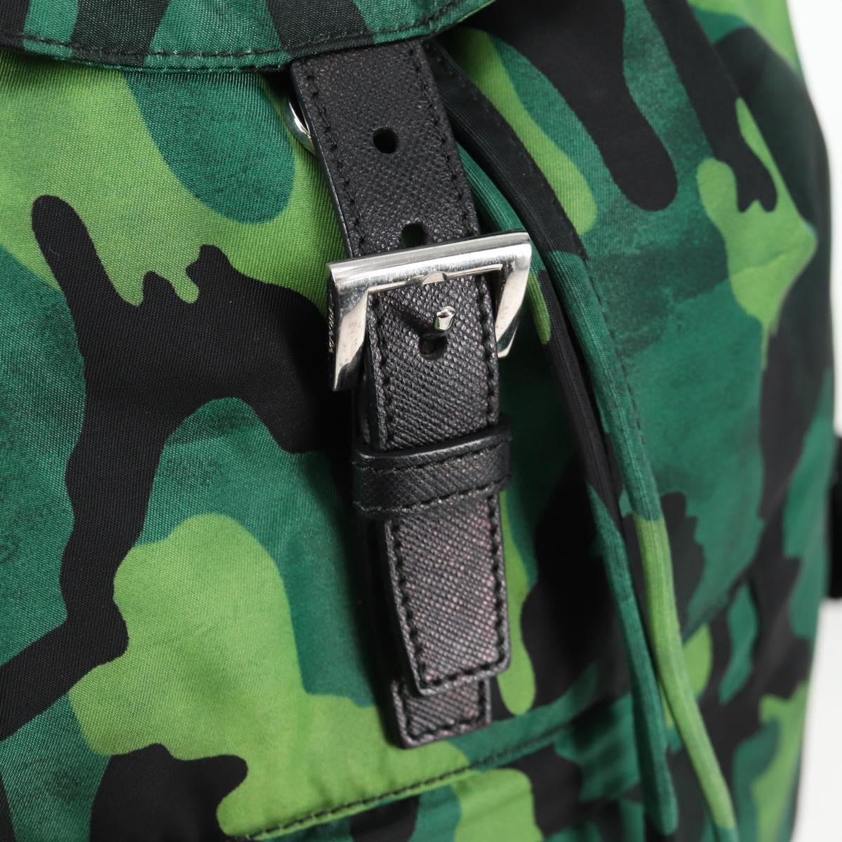 Prada, Green, NYLON, backpack