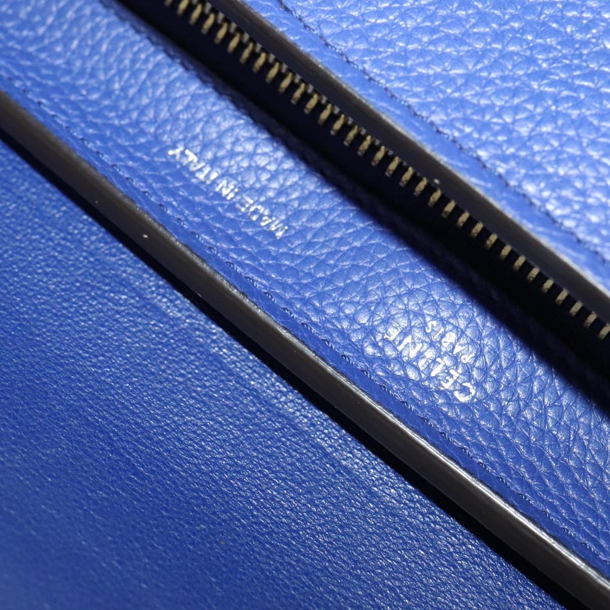 Céline Trapèze, Blue, Leather, handbag
