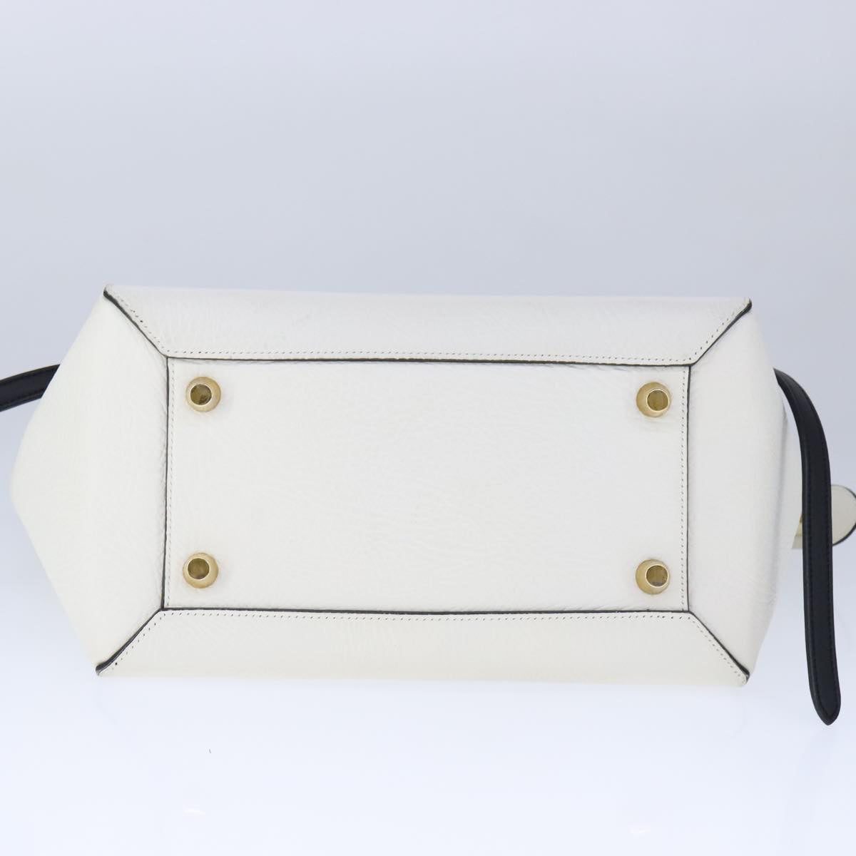 Céline Belt, White, Leather, handbag